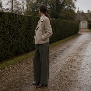 Cotswold suede biker jacket — Suede & Leather Jackets by MASO. worn by a model.