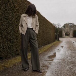Cotswold suede biker jacket — Suede & Leather Jackets by MASO. worn by a model.