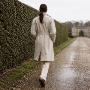 Bramwell suede belted blouson — Suede & Leather Jackets by MASO. worn by a model.
