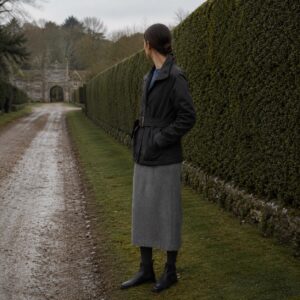 Rookery suede belted blouson — Suede & Leather Jackets by MASO. worn by a model.