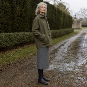 MASO Fernhollow boxy wool overshirt jacket (Short Wool Jackets) — worn, front.