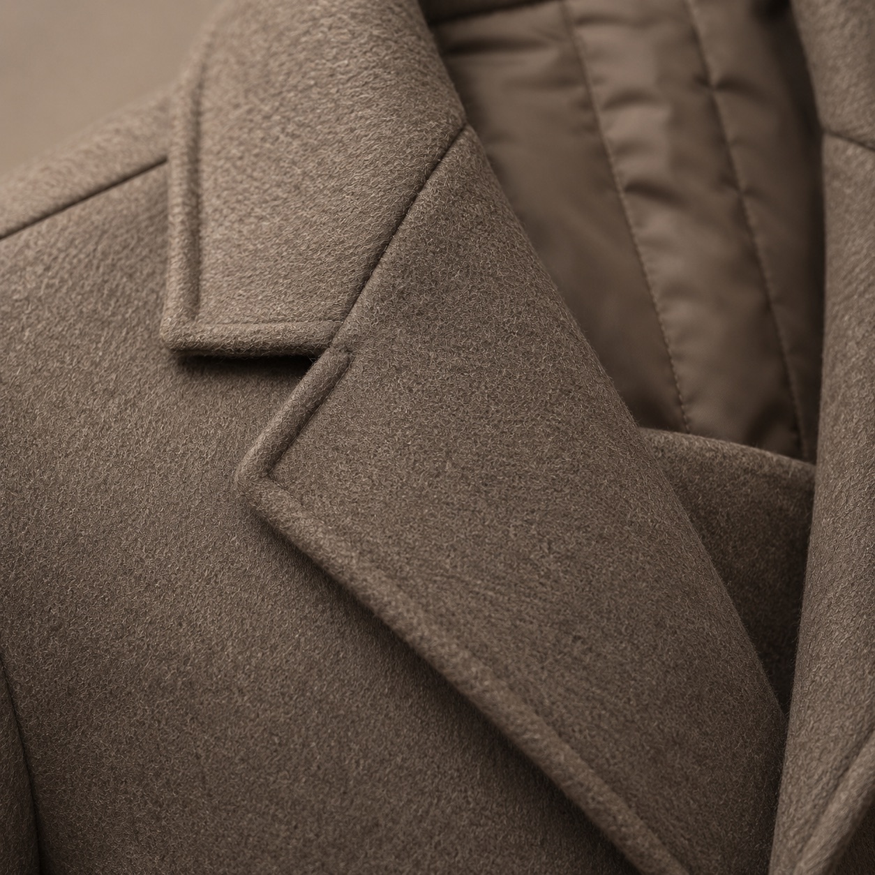 Kestrel short wool car coat — Short Wool Jackets by MASO. close detail of the fabric and finish.