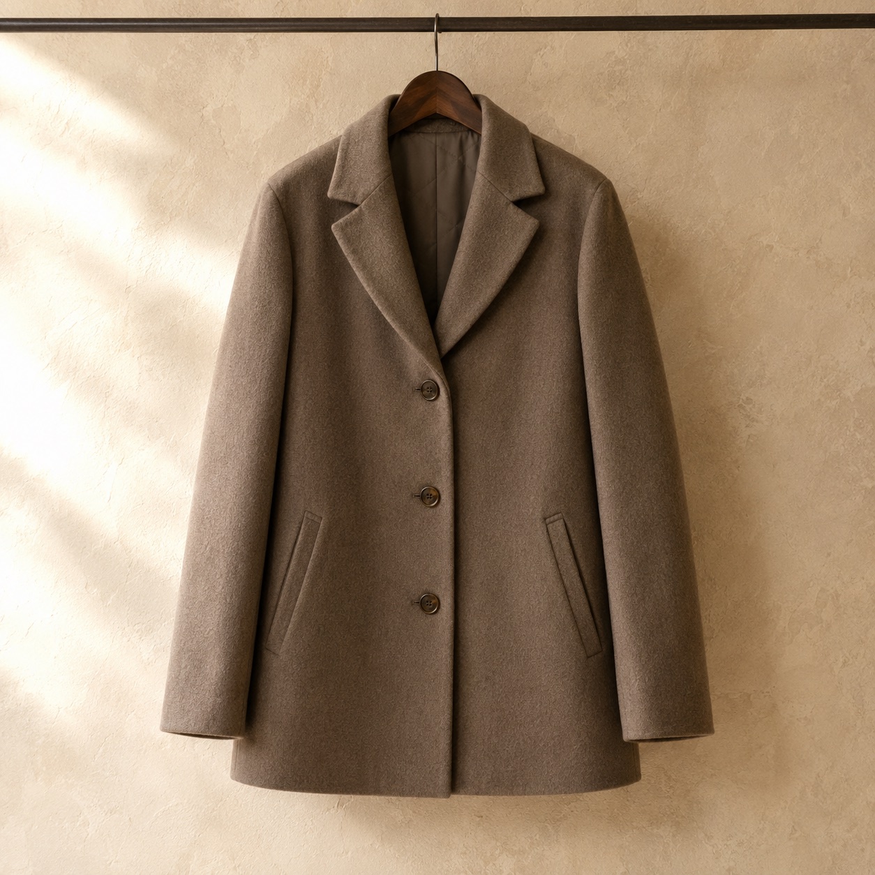 Kestrel short wool car coat — Short Wool Jackets by MASO. product photograph on a white background.