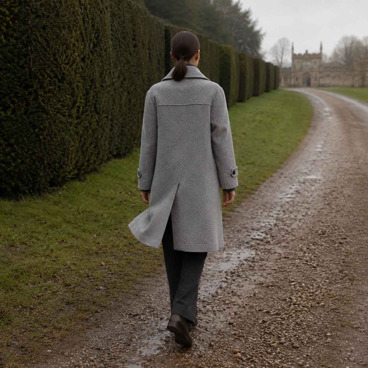 Kestrel short wool car coat — Short Wool Jackets by MASO. worn by a model.