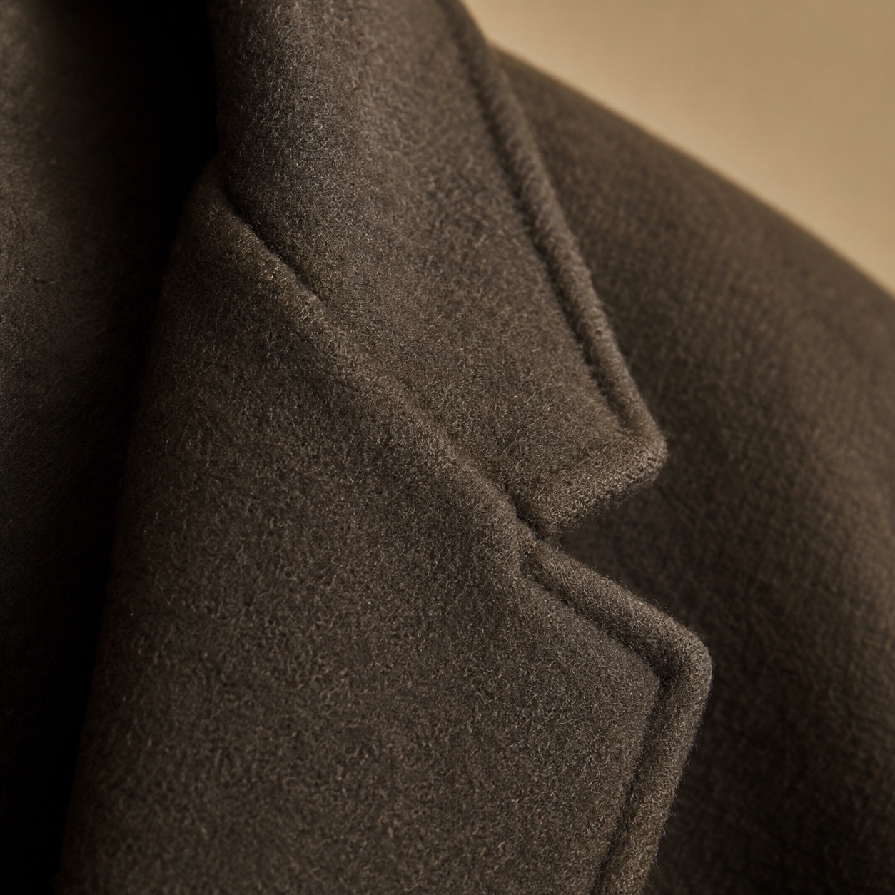 Wildersham short wool car coat — Short Wool Jackets by MASO. close detail of the fabric and finish.