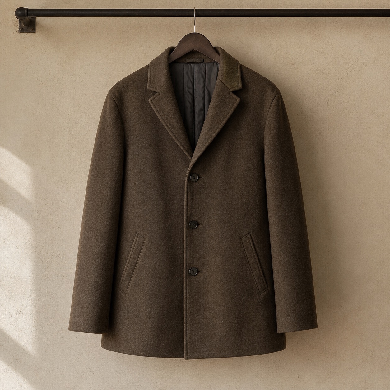 Wildersham short wool car coat — Short Wool Jackets by MASO. product photograph on a white background.