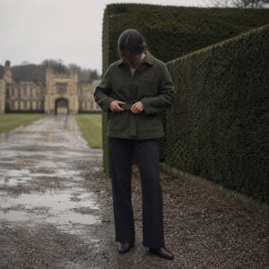 Stonebridge boxy wool overshirt jacket — Short Wool Jackets by MASO. worn by a model.
