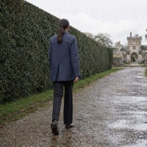 Thornleigh boxy wool overshirt jacket — Short Wool Jackets by MASO. worn by a model.
