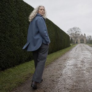 Thornleigh boxy wool overshirt jacket — Short Wool Jackets by MASO. worn by a model.
