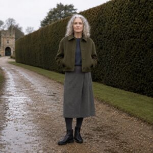 MASO Bramwell cropped wool blouson (Short Wool Jackets) — worn, front.