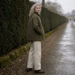 Windrush short wool car coat — Short Wool Jackets by MASO. worn by a model.