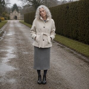 MASO Bramwell short wool car coat (Short Wool Jackets) — worn, front.