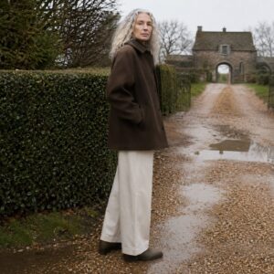 MASO Ashcombe boxy wool overshirt jacket (Short Wool Jackets) — worn, front.