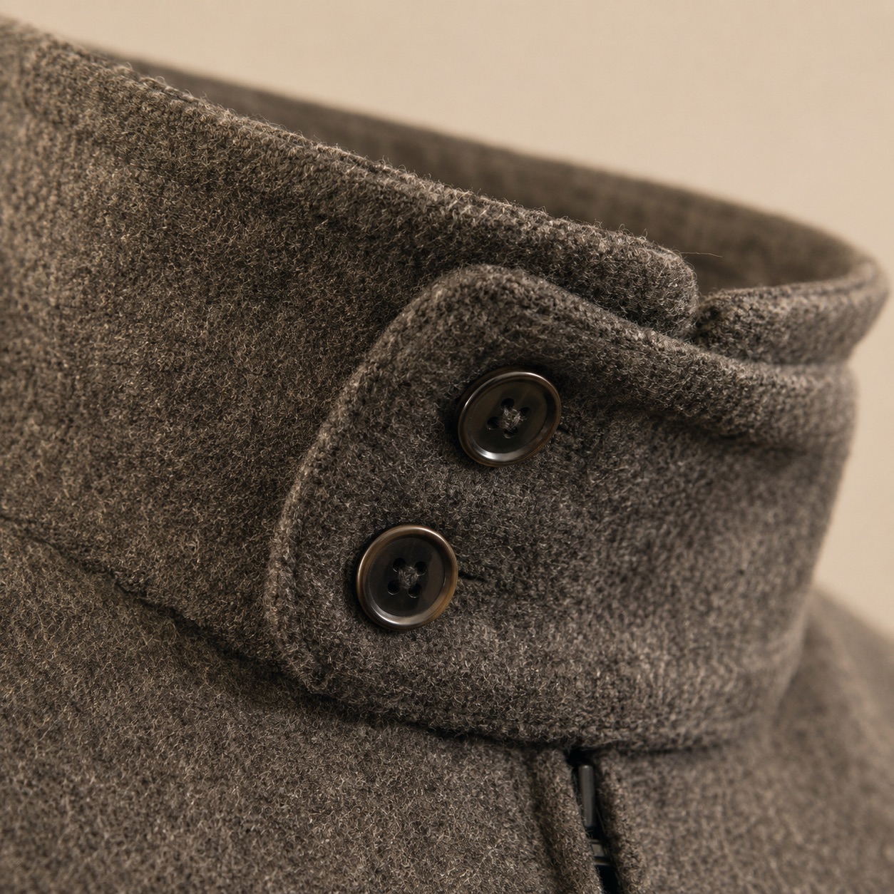 Marlowe cropped wool blouson — Short Wool Jackets by MASO. close detail of the fabric and finish.