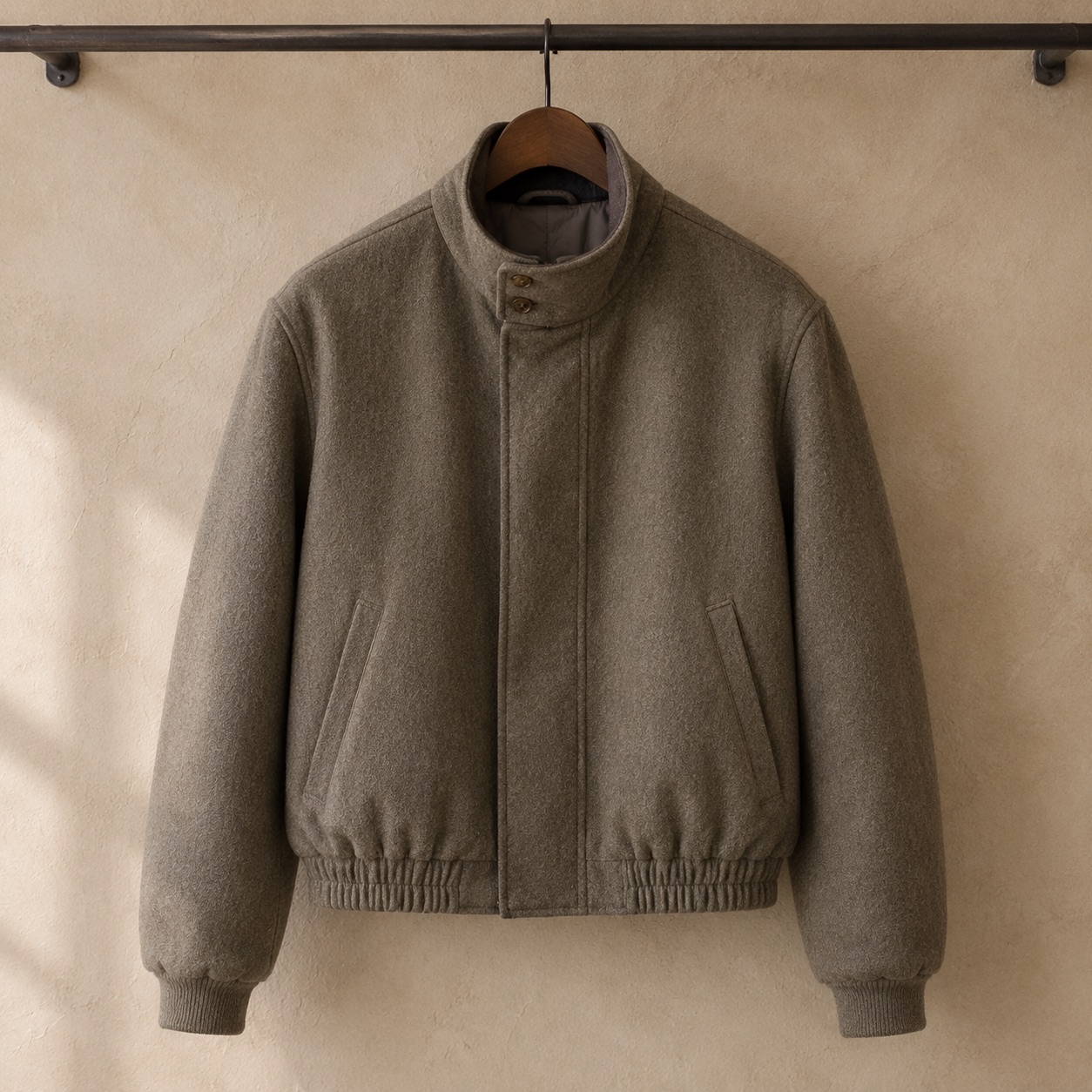 Marlowe cropped wool blouson — Short Wool Jackets by MASO. product photograph on a white background.