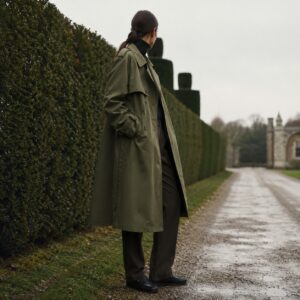 Stonebridge unlined cotton trench — Trench Coats by MASO. worn by a model.