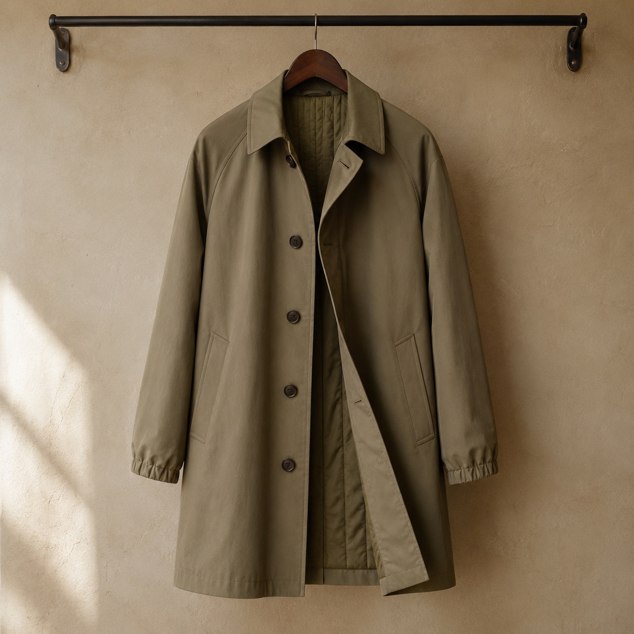 Cotswold short raglan trench — Trench Coats by MASO. product photograph on a white background.