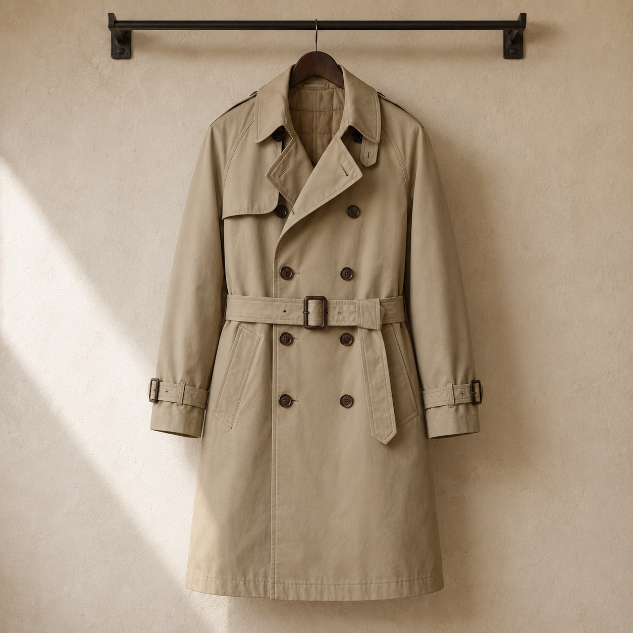 Elderwood classic belted trench — Trench Coats by MASO. product photograph on a white background.