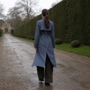 Rookery classic belted trench — Trench Coats by MASO. worn by a model.