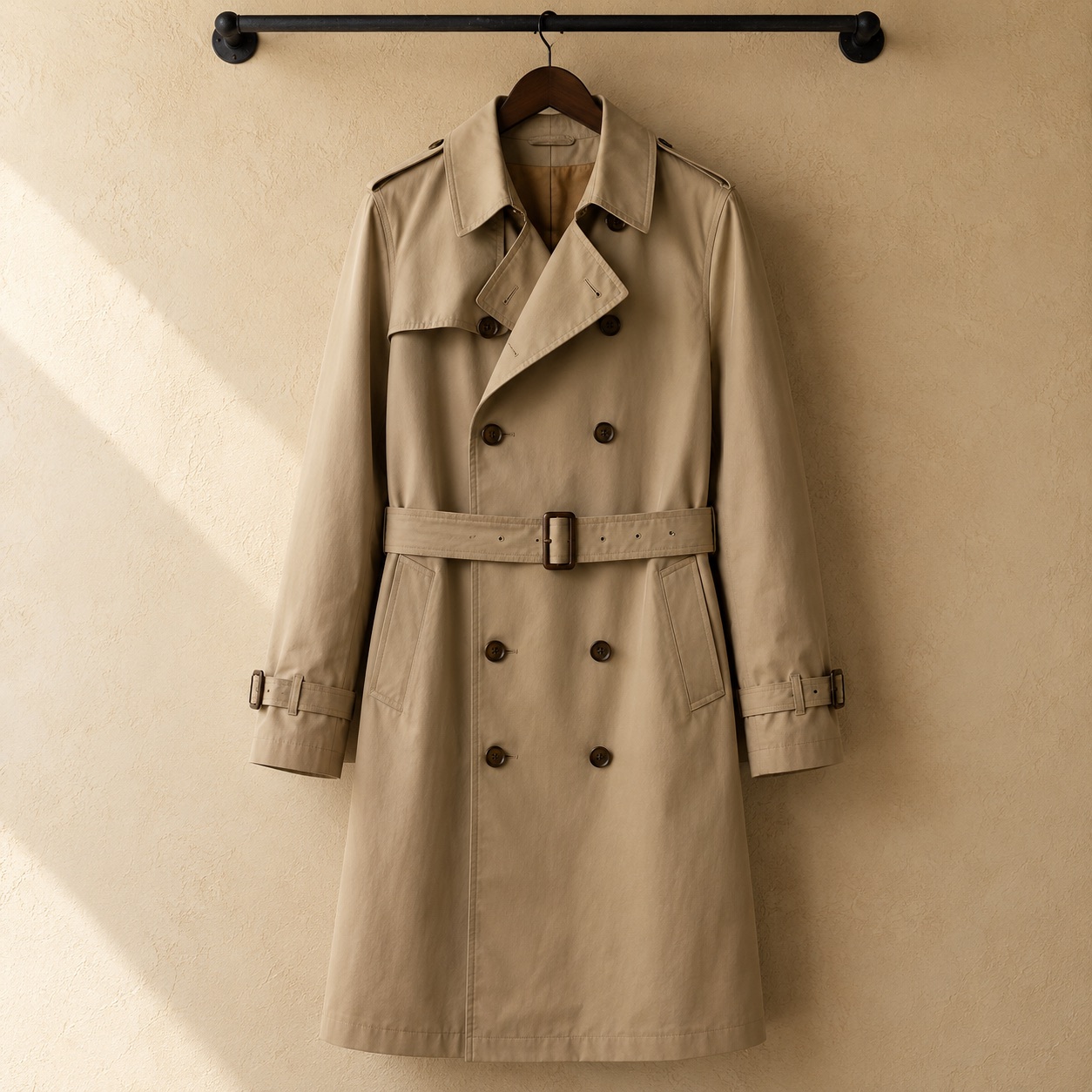 Bramwell classic belted trench — Trench Coats by MASO. product photograph on a white background.