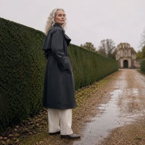 MASO Bramwell classic belted trench (Trench Coats) — worn, front.