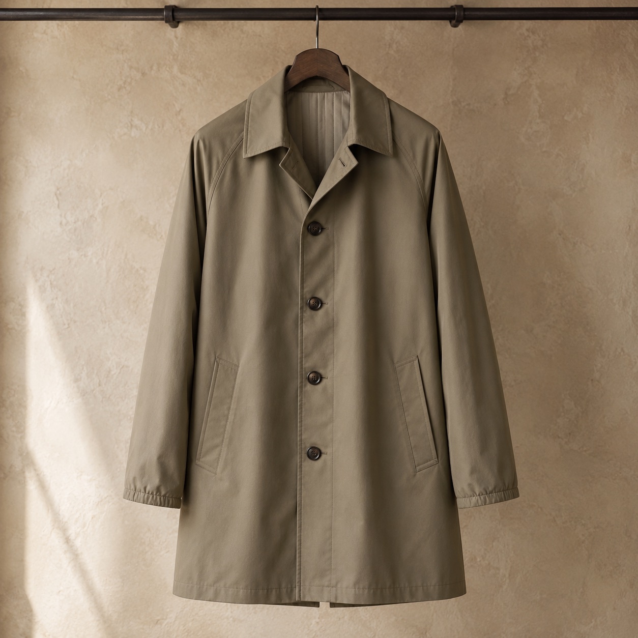 Windrush short raglan trench — Trench Coats by MASO. product photograph on a white background.