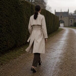Elderwood unlined cotton trench — Trench Coats by MASO. worn by a model.