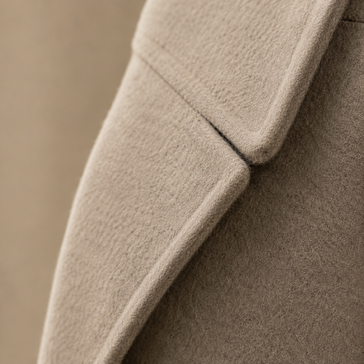 Thornleigh wool wrap coat — Wool Long Coats by MASO. close detail of the fabric and finish.