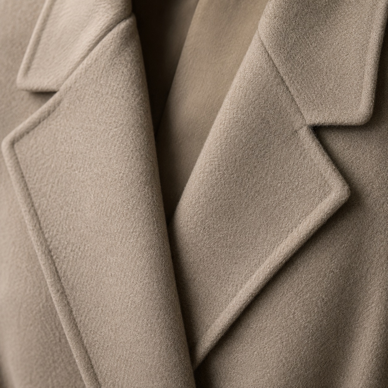 Marlowe wool wrap coat — Wool Long Coats by MASO. close detail of the fabric and finish.