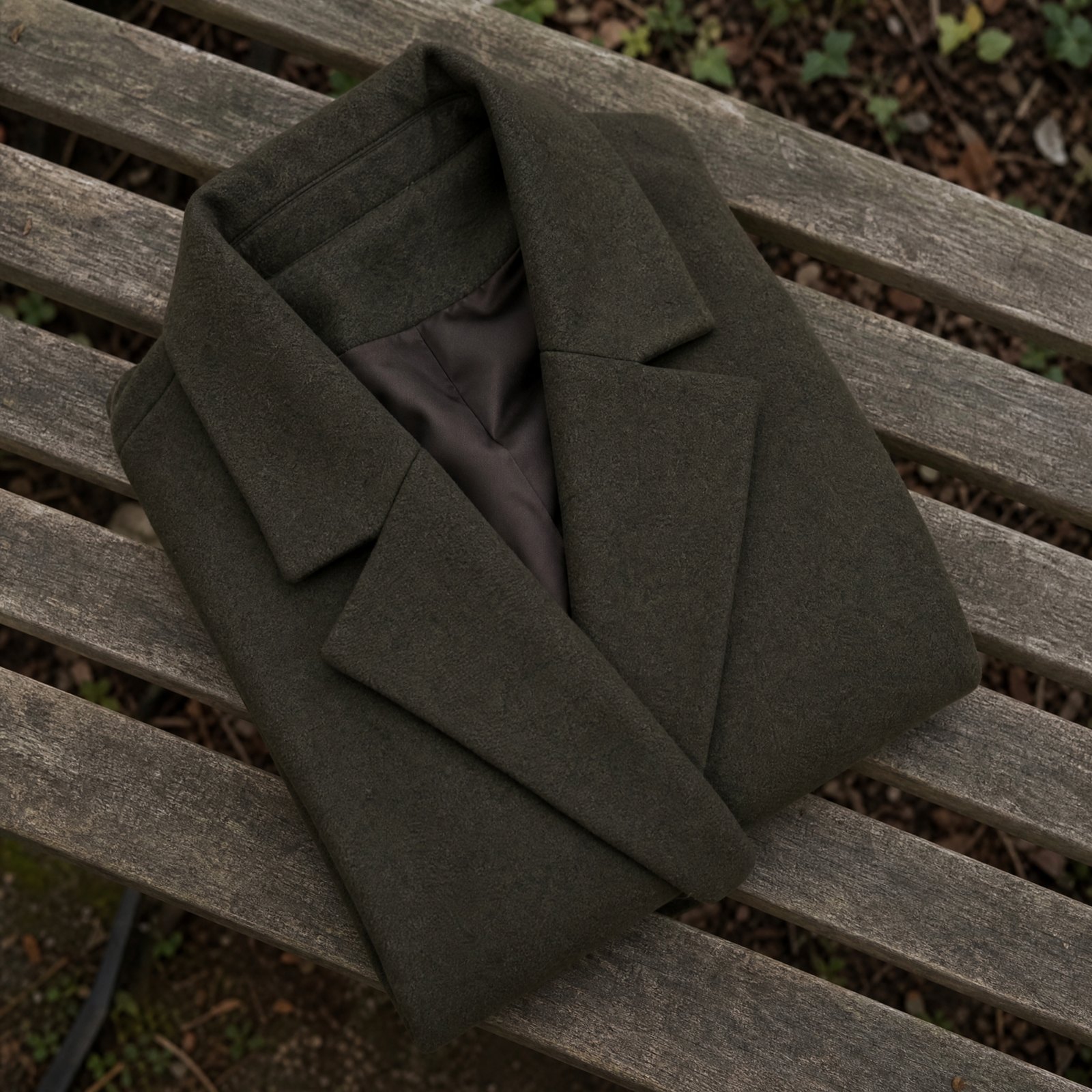 Folded wool long coats from the MASO range